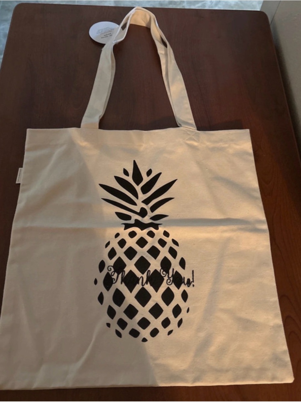 Canvas Pineapple Tote Bag in Cream